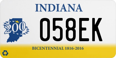 IN license plate 058EK