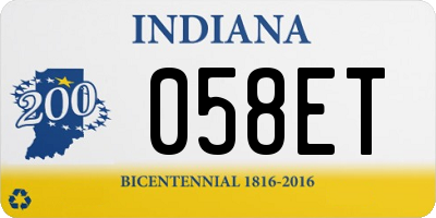 IN license plate 058ET