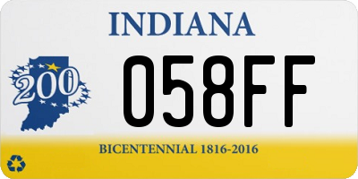 IN license plate 058FF