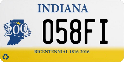 IN license plate 058FI