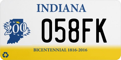 IN license plate 058FK