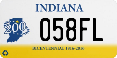 IN license plate 058FL