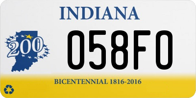 IN license plate 058FO