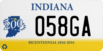 IN license plate 058GA