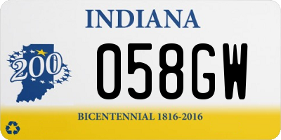 IN license plate 058GW