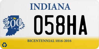 IN license plate 058HA