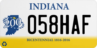 IN license plate 058HAF
