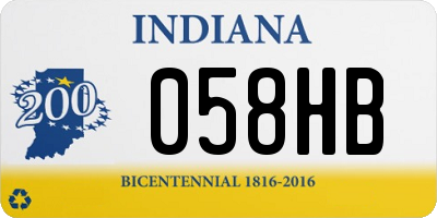 IN license plate 058HB