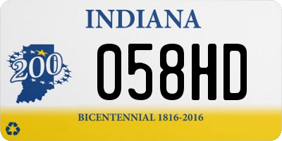 IN license plate 058HD
