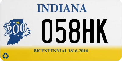 IN license plate 058HK