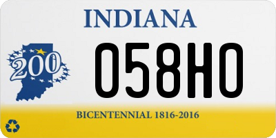 IN license plate 058HO