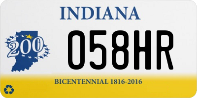 IN license plate 058HR