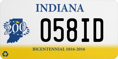 IN license plate 058ID