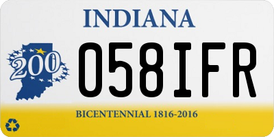 IN license plate 058IFR