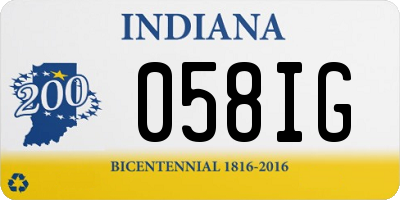 IN license plate 058IG