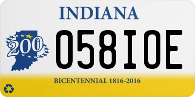 IN license plate 058IOE
