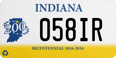 IN license plate 058IR