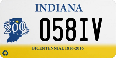 IN license plate 058IV