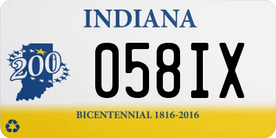 IN license plate 058IX