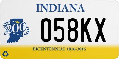 IN license plate 058KX