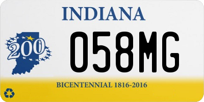 IN license plate 058MG