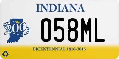 IN license plate 058ML