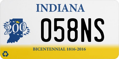 IN license plate 058NS