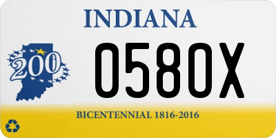 IN license plate 058OX