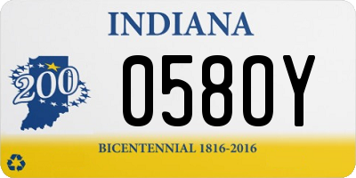 IN license plate 058OY