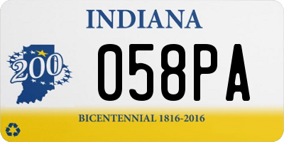 IN license plate 058PA