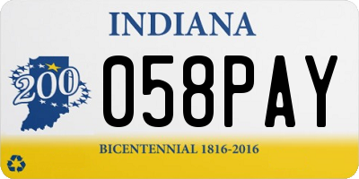 IN license plate 058PAY