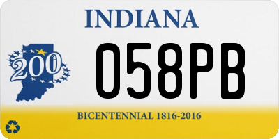 IN license plate 058PB