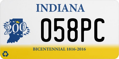 IN license plate 058PC