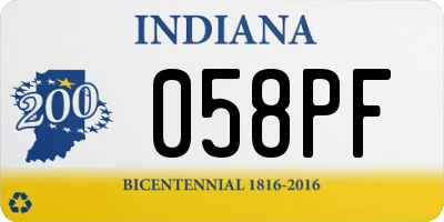 IN license plate 058PF