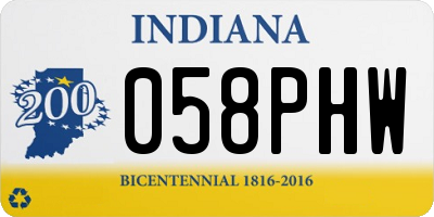 IN license plate 058PHW