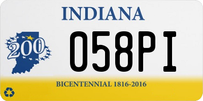 IN license plate 058PI