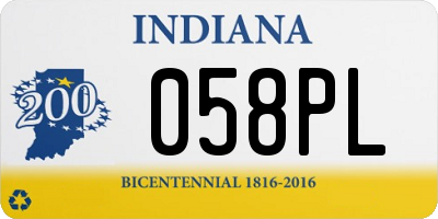 IN license plate 058PL