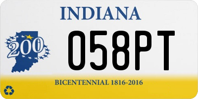 IN license plate 058PT