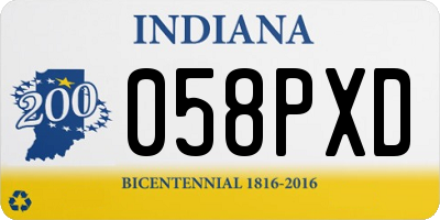 IN license plate 058PXD