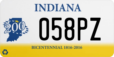 IN license plate 058PZ