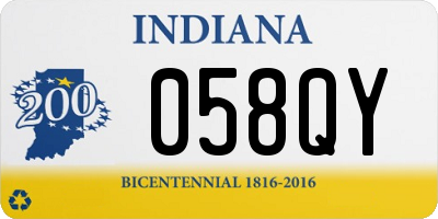 IN license plate 058QY