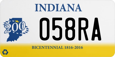 IN license plate 058RA