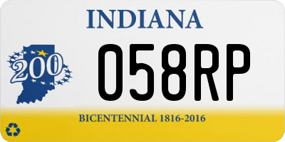 IN license plate 058RP