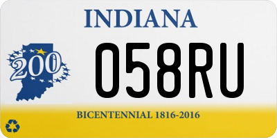 IN license plate 058RU