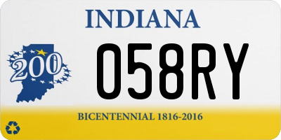 IN license plate 058RY