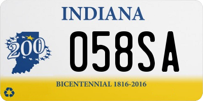 IN license plate 058SA