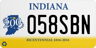 IN license plate 058SBN