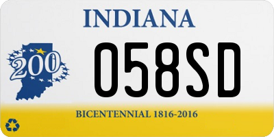 IN license plate 058SD