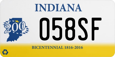 IN license plate 058SF