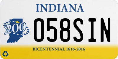 IN license plate 058SIN